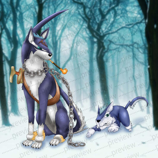 Commission done full body two character